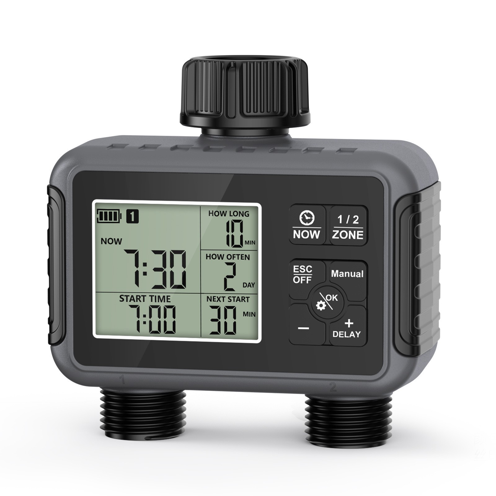 Smart Garden Gadgets - Irrigation Timer Automatic Watering Device Dual-Outlet