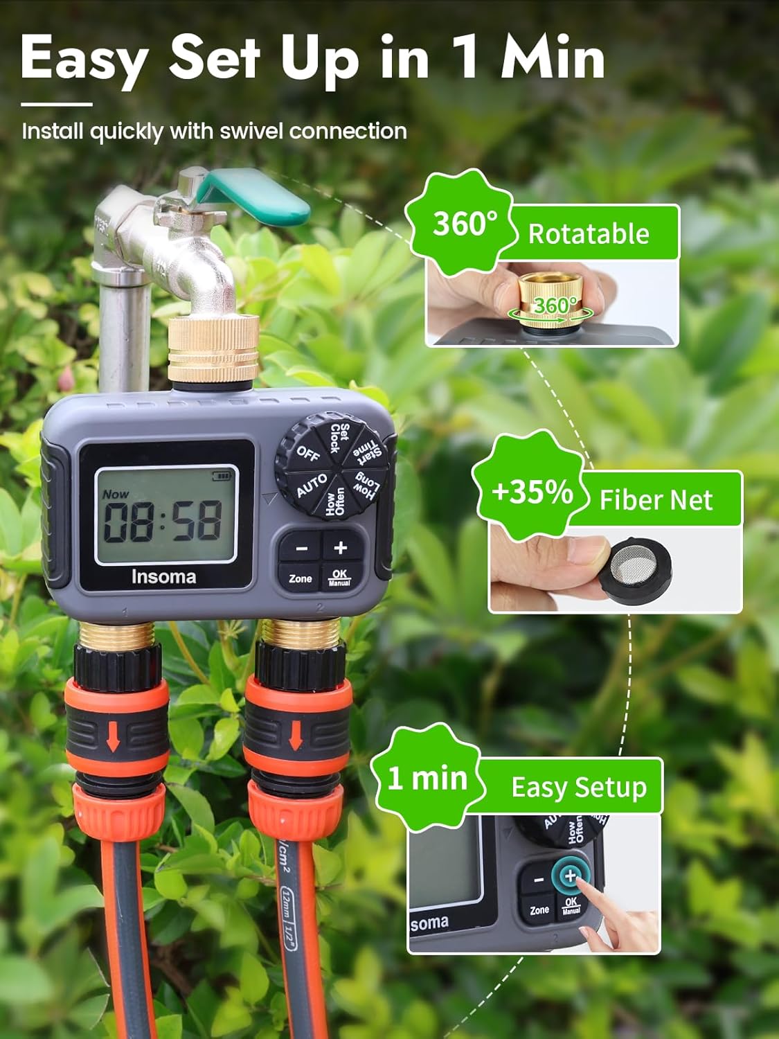 Insoma Smart Irrigation Wateri - Smart Garden Sphagnum Moss ulasan dan harga