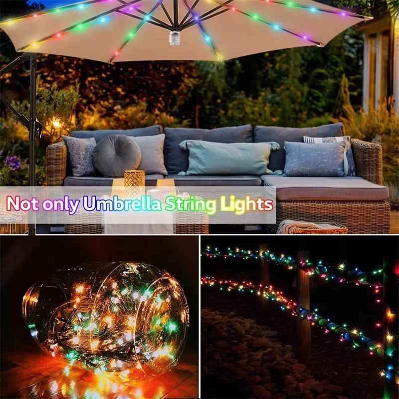 104 LED Umbrella Lights Outdoo - Smart Garden Umbrella ulasan dan harga