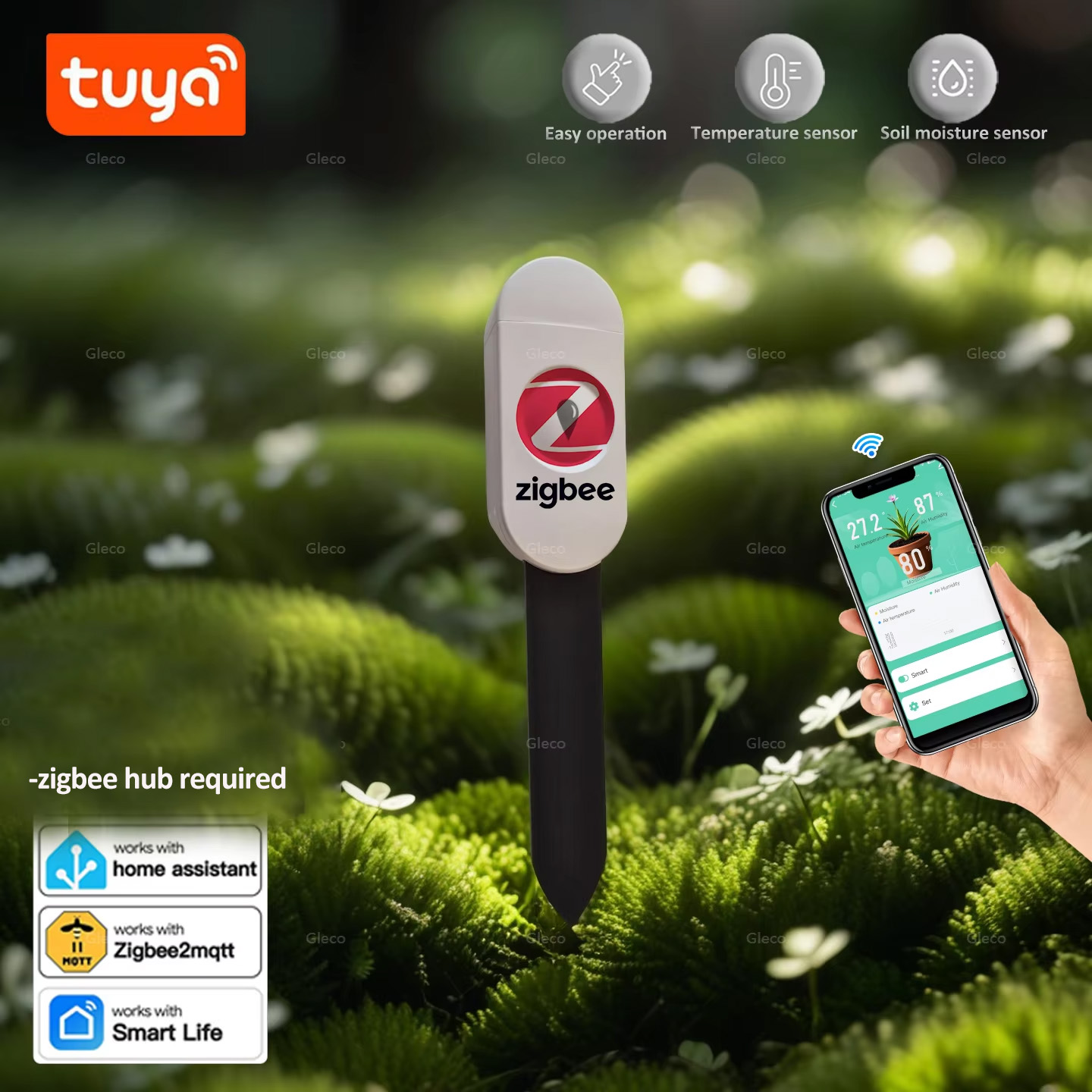 Tuya Smart Life Zigbee Soil Mo - Smart Garden Products ulasan dan harga
