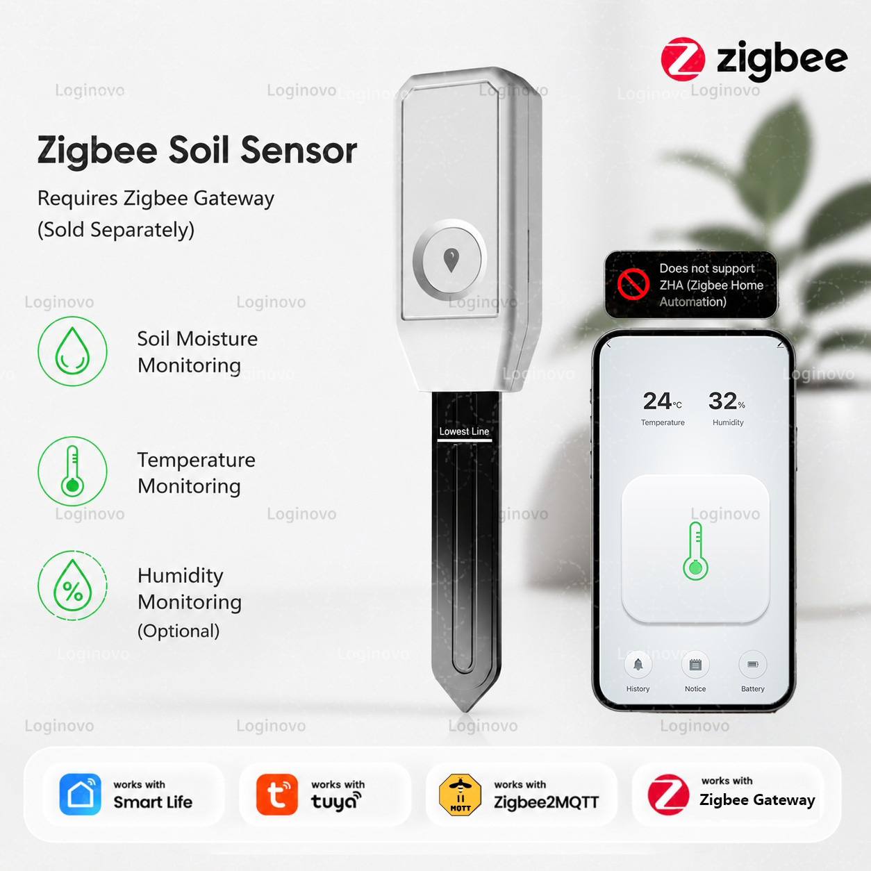 Zigbee Soil Sensor Temperature - Smart Garden Home Assistant ulasan dan harga