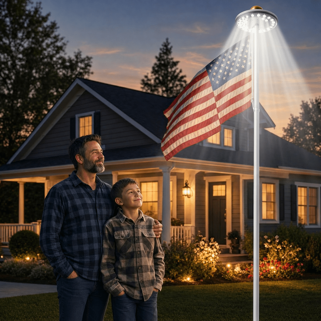 Solar LED Flagpole Light IP65  - Smart Garden Umbrella ulasan dan harga