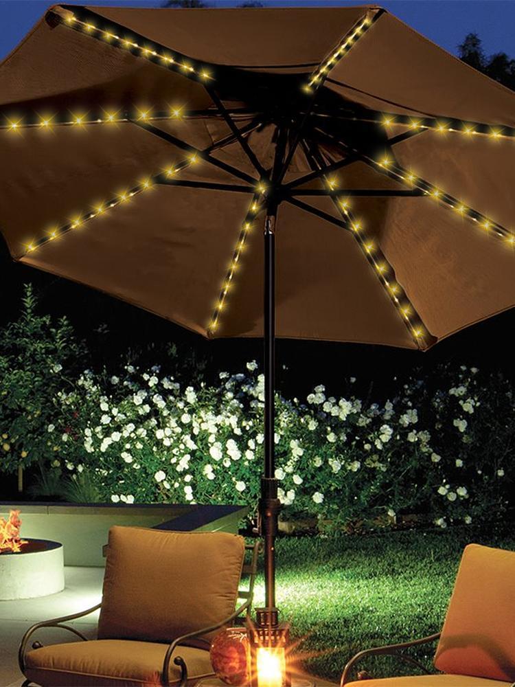 104 LED Solar Power Patio Umbr - Smart Garden Umbrella ulasan dan harga