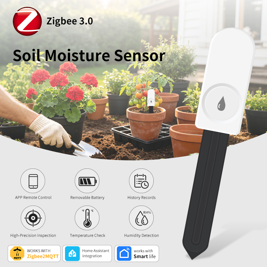 ZigBee Smart Soil Moisture Sen - Smart Garden Home Assistant ulasan dan harga