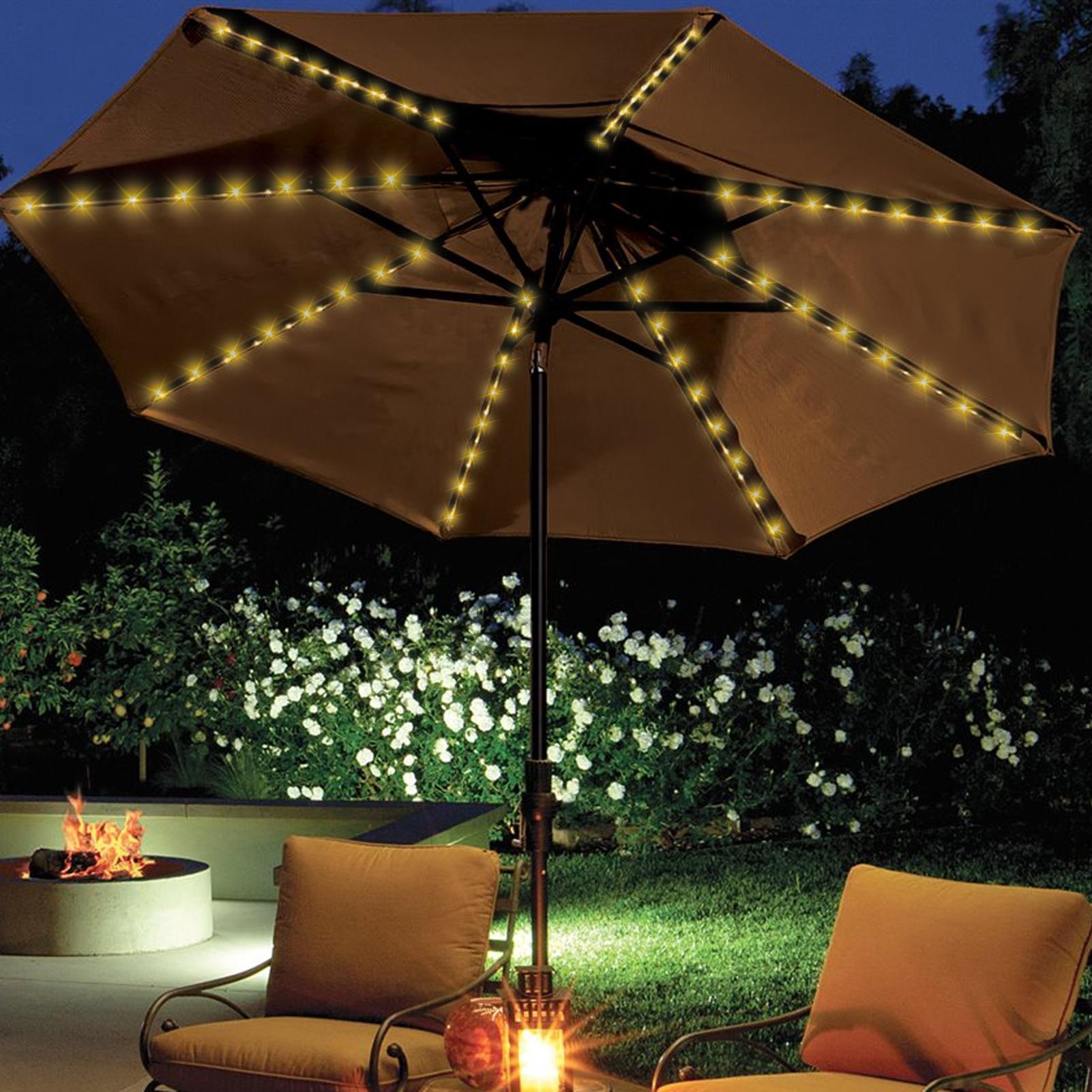 104 LED Umbrella Lights Outdoo - Smart Garden Umbrella ulasan dan harga