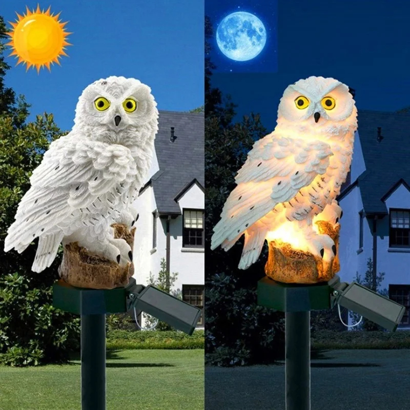 Solar Owl Statue Garden Light  - Smart Garden In Home ulasan dan harga