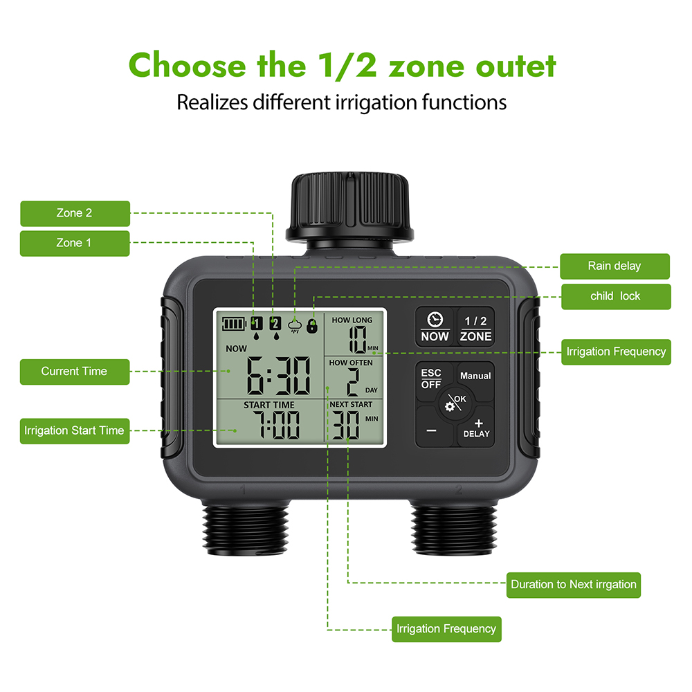 Dual Zone Independent Display  - Smart Garden Timer ulasan dan harga