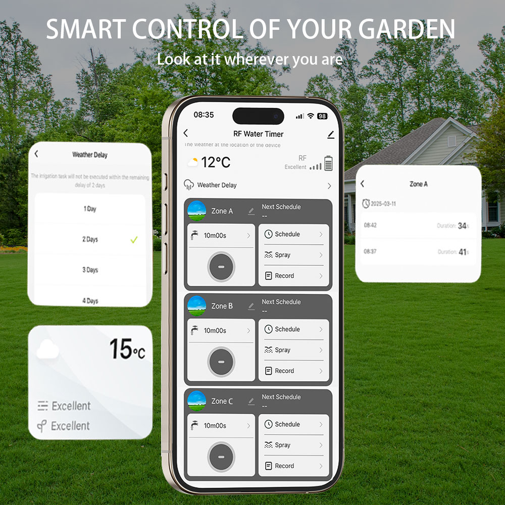 Tuya Wifi+RF433 3-outlet Water - Smart Garden Timer ulasan dan harga