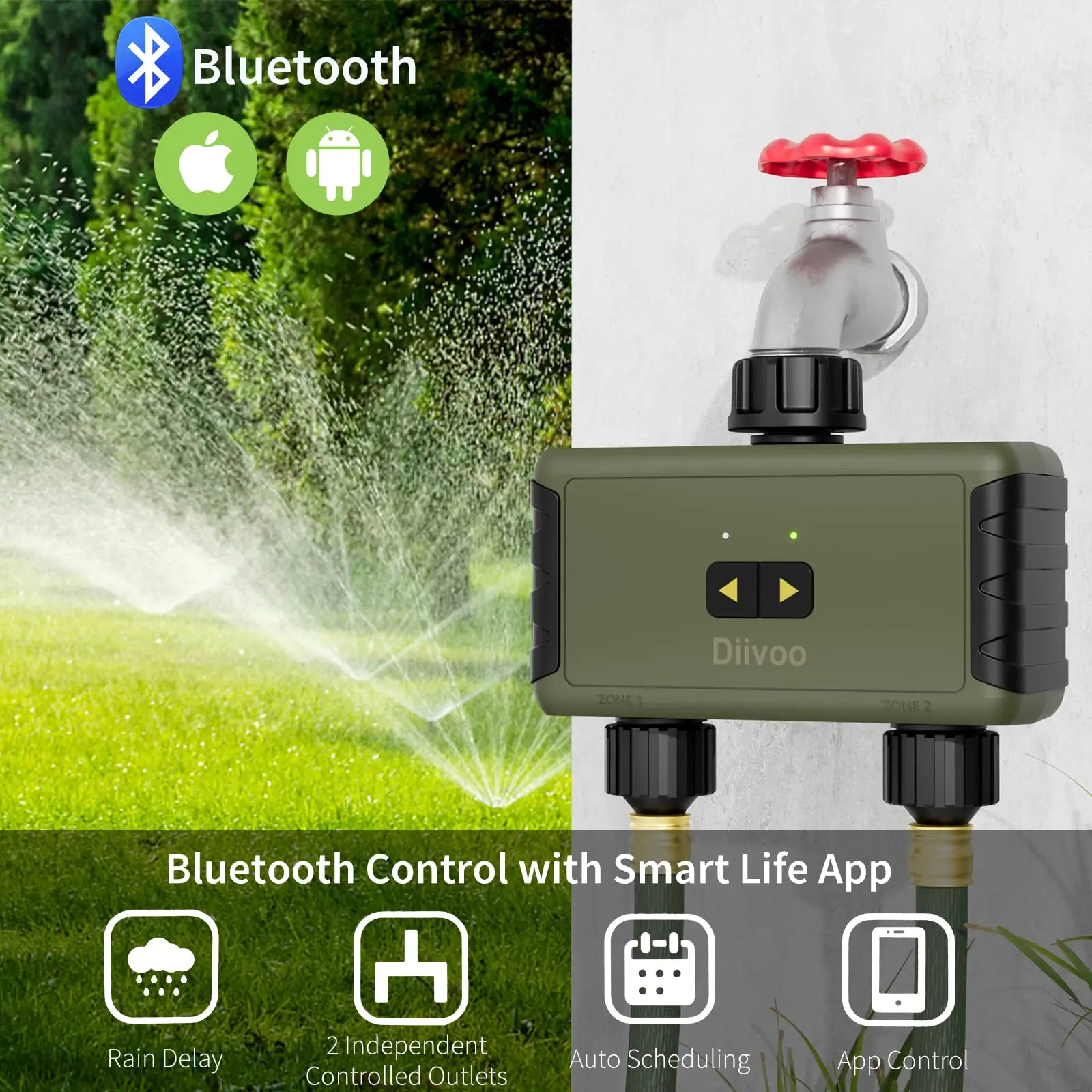 Diivoo Timed Sprinkler for Blu - Smart Garden Products ulasan dan harga