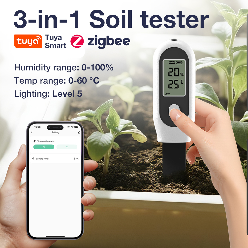 Tuya Zigbee 3 in 1 Soil Temper - Smart Garden Home Assistant ulasan dan harga