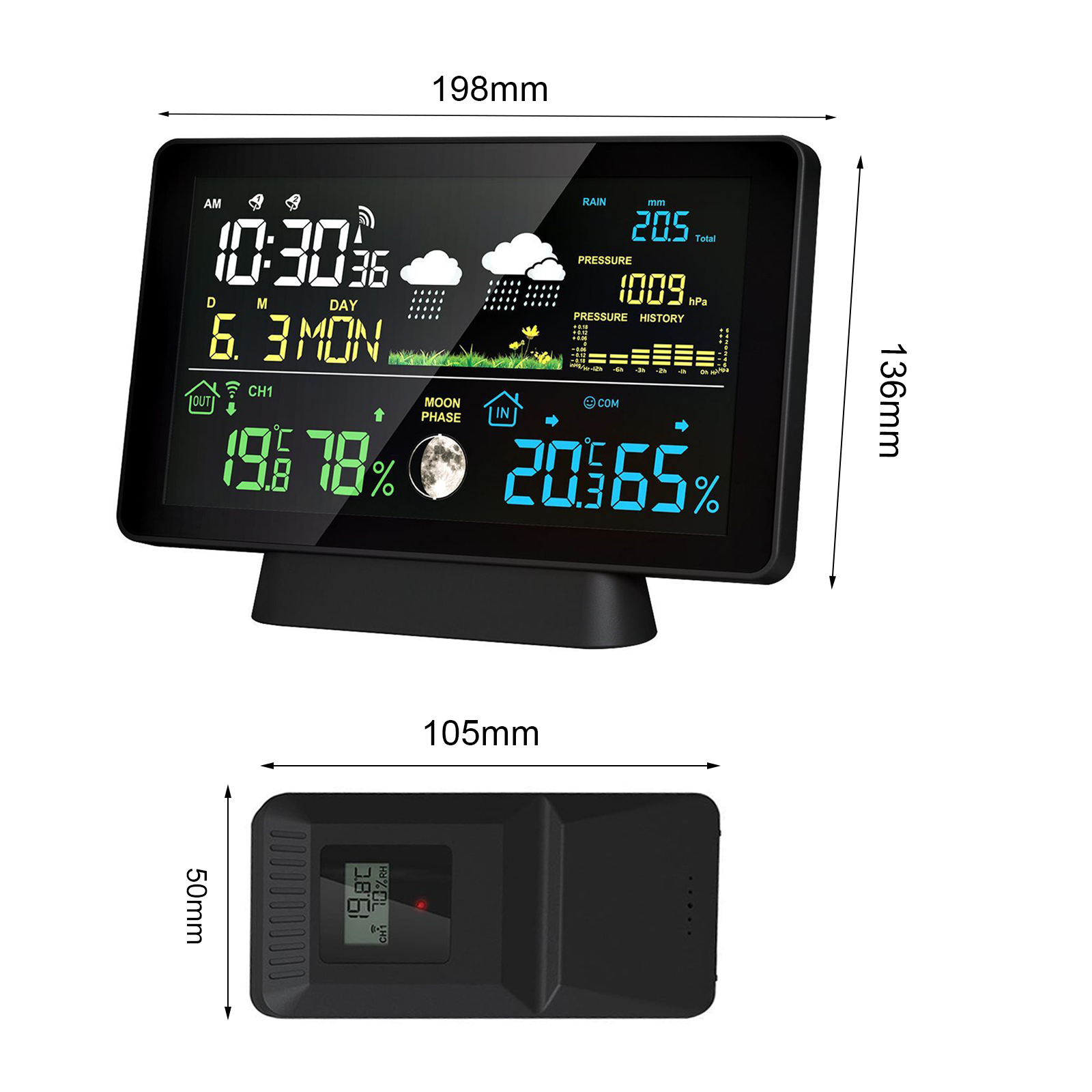 Indoor/Outdoor Wireless Weathe - Garden Weather Station ulasan dan harga