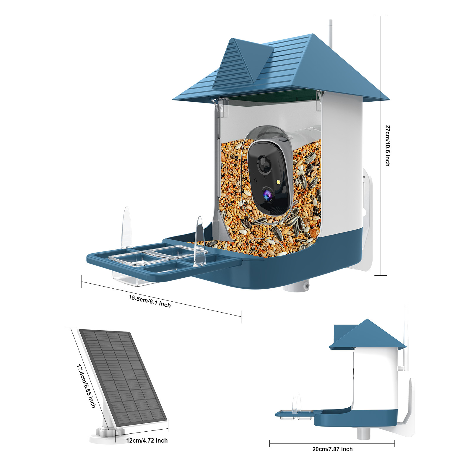 Solar Powered Bird Feeder, AI  - Smart Garden Ai ulasan dan harga